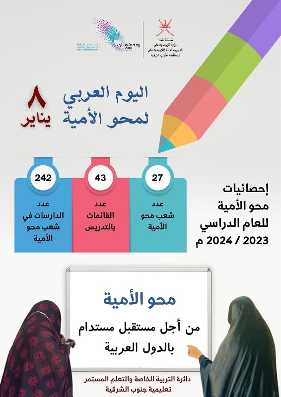 تعليمية جنوب الشرقيه تحتفل باليوم العربي لمحو الأمية