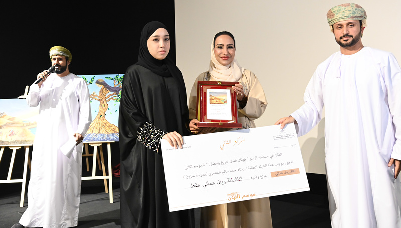 فوز مدارس خولة والسيدة ميزون وأم سليم  للتعليم الأساسي في مسابقة رسم  قوافل اللبان بمحافظة ظفار