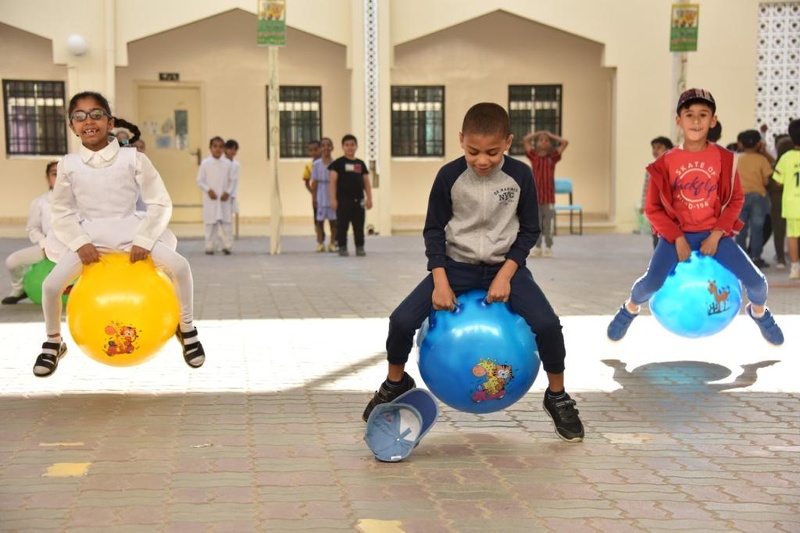 تفعيل اليوم الرياضي المدرسي شوية رياضة بمدارس محافظة الظاهرة